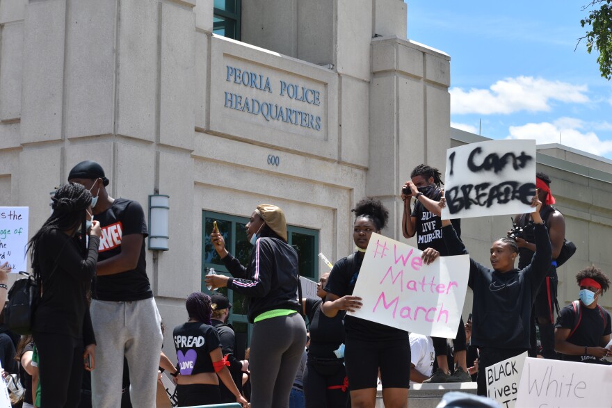 The peaceful protest outside the Peoria Police Department, 600 SW Adams, on Saturday, May 30, 2020.