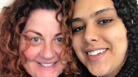 Regina Ibrahim and her daughter Nadja take a selfie together during a recent visit at Western State Hospital