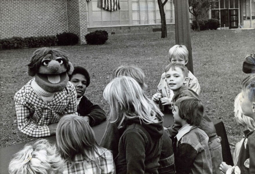 Kevin Clash performing for local children in Baltimore in 1975.