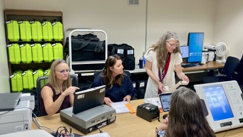 Summit County clerks test voting equipment July. 21, 2025, ahead of the Aug. 12, 2025, primary elections.