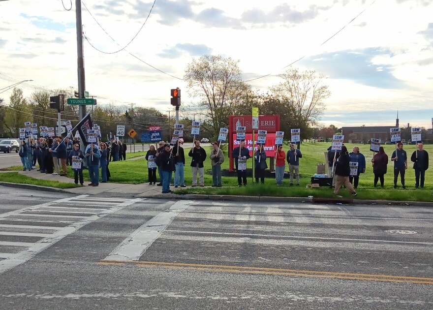 Members of AAECC UAW Local 3300 and their supporters staged a picket outside SUNY Erie's North Campus Thursday morning, April 30, one day before scheduled contract talks between the union and the College.