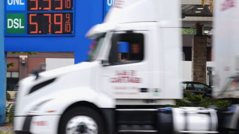 Diesel prices are displayed at a gas station, Friday, Sept. 4, 2026 in Minneapolis.