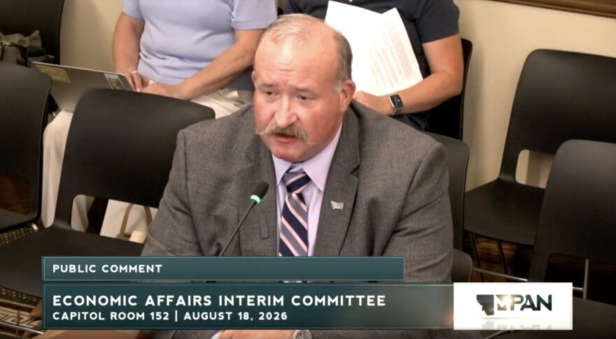 EJ Redding with the Montana Kava & Kratom Association speaks to members of the Economic Affairs Interim Committee.