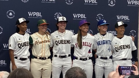 WPBL players greet the media.