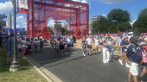Soccer fans stream into Kansas City's FIFA Fan Festival on Saturday, its final day.