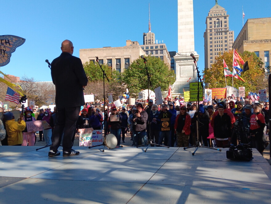 Town of Cheektowaga Supervisor Brian Nowak was among the speakers at the No Kings protest held Saturday, Oct. 18, 2026 in Niagara Square, Buffalo. He defended the integrity of local election workers and encouraged a strong voter turnout, suggesting an overwhelming result would keep critics including President Trump from claiming election fraud.