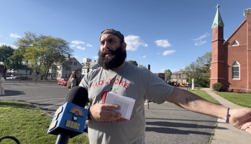 Holyoke teacher and union president Nick Cream, speaking with WAMC after a Holyoke Teachers Association rally held Thursday, May 7, 2026.