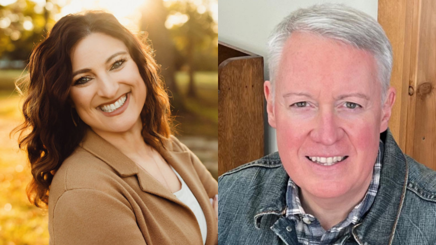 Indiana Senate District 38 candidates from left to right: Republican Tracey Powell and Democrat Kirsten Root.