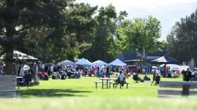 Attendees of Adventure Fest 2021 enjoy picnics and shopping from local vendors at Heber City Park.