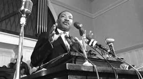 In this 1960 file photo, Martin Luther King Jr. speaks in Atlanta. (AP Photo, File)