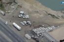 This aerial image shows the Oceanway construction area where human remains were found Tuesday.