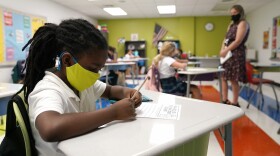 A third grade student works on a lesson at iPrep Academy in Miami.