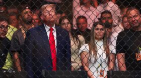 Former U.S. President Donald Trump attends UFC 302 at Prudential Center in Newark, New Jersey.