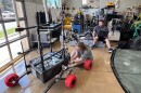 Missouri S&T students Abby Frerking and Will Weidler work on Talos, the Mars rover that won the 2025 the University Rover Challenge.
