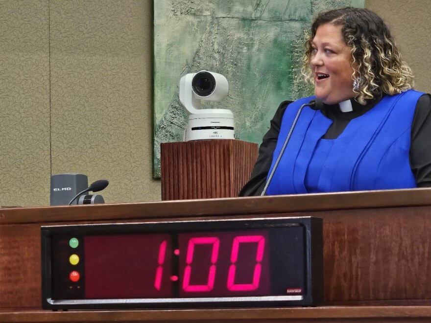 Pastor Sarah Robinson of the Audubon Park Covenant Church spoke during the BCC meeting Tuesday and said she and others working with immigrants have been asking for legal action since June.