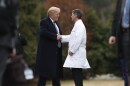 President Trump shakes hands with now-former White House physician Dr. Ronny Jackson in January 2018 following his first medical checkup as president.