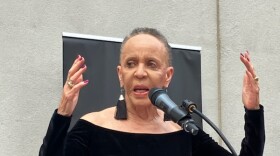 Dr. Joyce Payne, founder of the Thurgood Marshall College Fund, speaking at awards event at the Harvey B. Gantt Center for African American Arts and Culture
