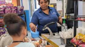 File photo of students in lunch line at Eastlawn Elementary School in Burlington.