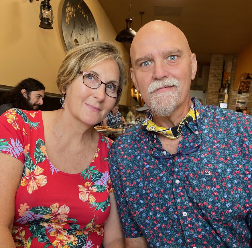 Jeri Martin, left, and Wes Martin have been vaccinated and regularly wear masks, but when Wes had to go to the hospital for a non-Covid-19 related illness, he faced long wait times because of unvaccinated Covid-19 patients in the hospital.