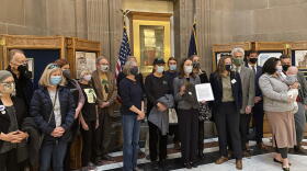Members of the Nature Conservancy coalition with their letter asking Gov. Eric Holcomb to veto the wetlands bill.