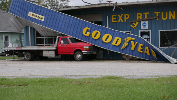 Damage at the Goodyear on Nine Mile Road in Pensacola.