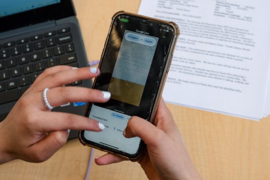 Aleysha uses Google Translate to translate text to speech.