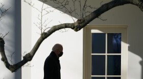 President Joe Biden walks to the Oval Office of the White House after stepping off Marine One on Jan. 10, 2022, in Washington. (Patrick Semansky/AP)