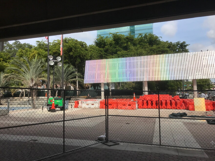 No tents remained near the Broward County Main Library where about 75 homeless people had established an encampment Friday morning.