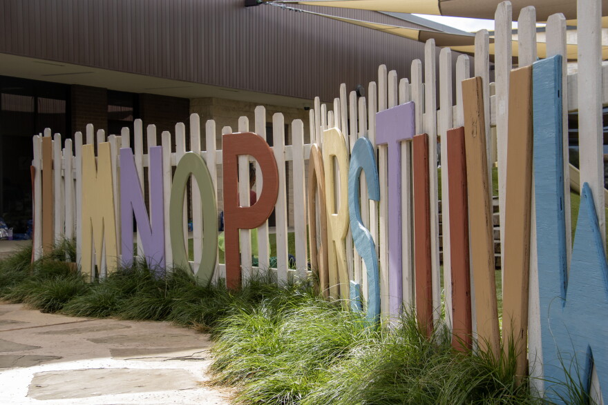 Alphabet fence outside of Pre-K 4 SA South Education Center