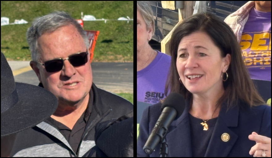 Rep. Kristen McDonald Rivet (D-MI) (right) is facing off against Republican challenger Tom Smith in the Nov. 3rd election