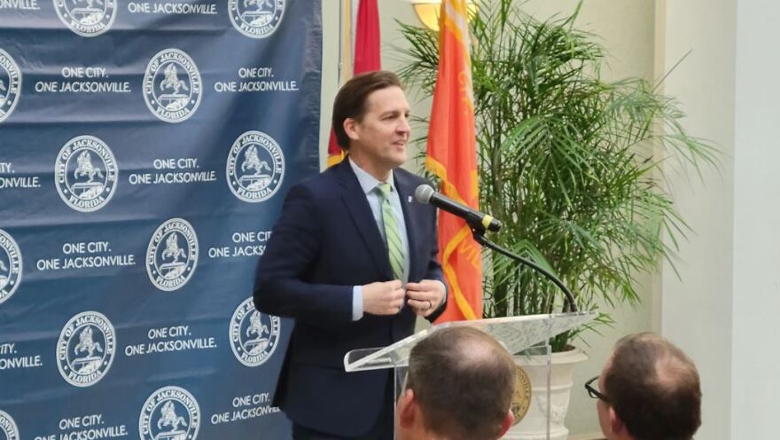 University of Florida President Ben Sasse announces plans for a UF campus in Jacksonville last month.