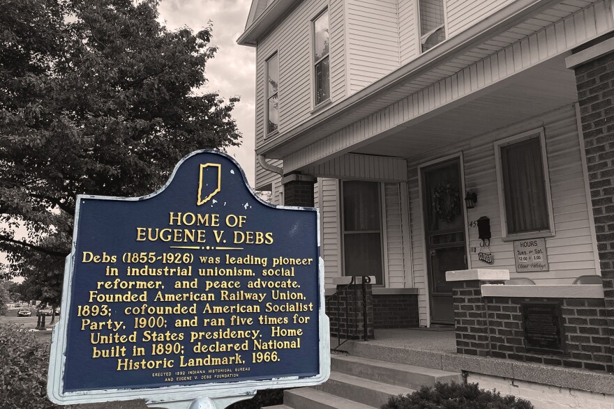 An image of a sign outside of the Eugene V. Debs Museum