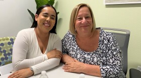 Emy Gonzalez, left, with Charter Research joined AHEAD Study participant Penny Robertson for an interview at one Charter's offices in Orlando.