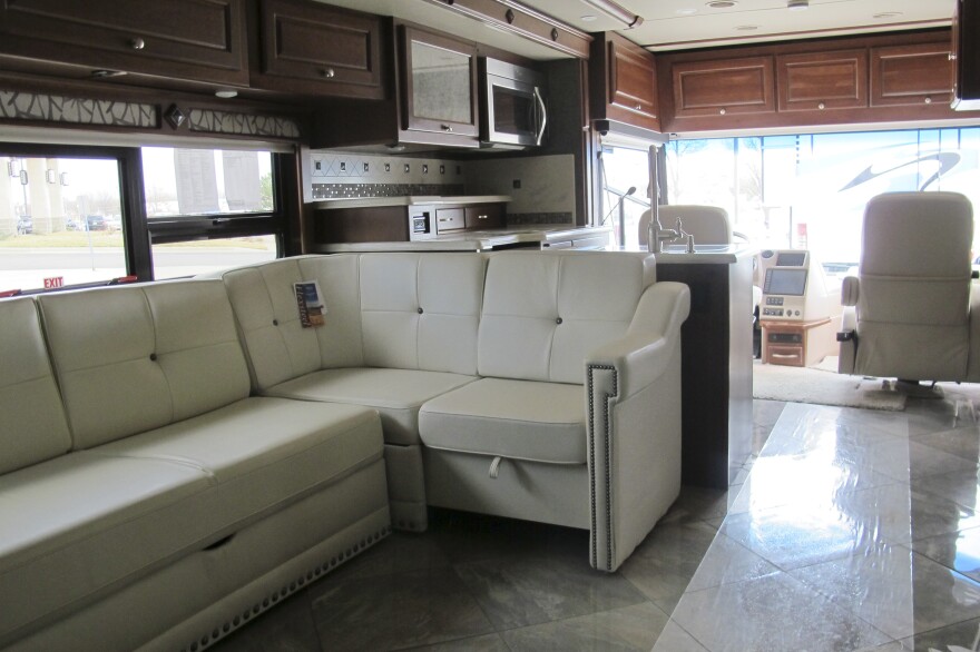 The interior of an RV at the annual RV show in Topeka, Kan.