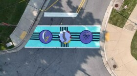 The crosswalk mural in Greensboro