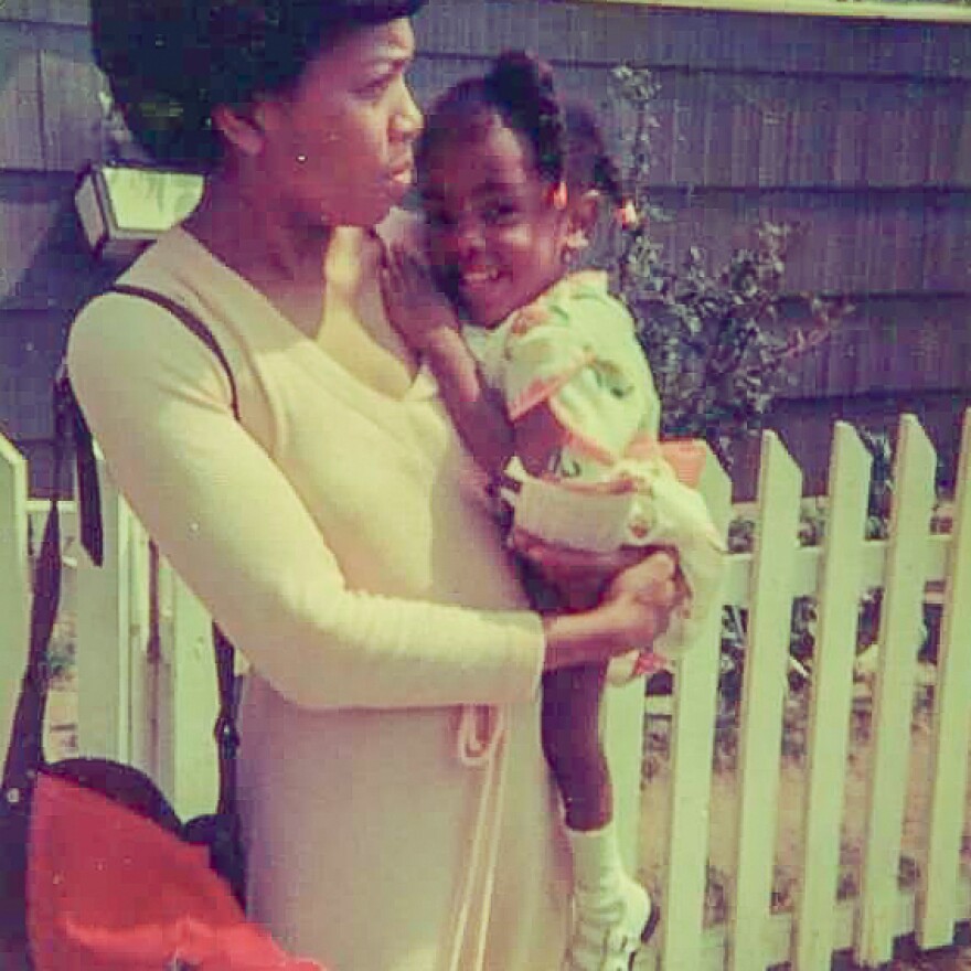 Sarah Churchill in the Bronx at a family gathering with her daughter Yomi in 1976.