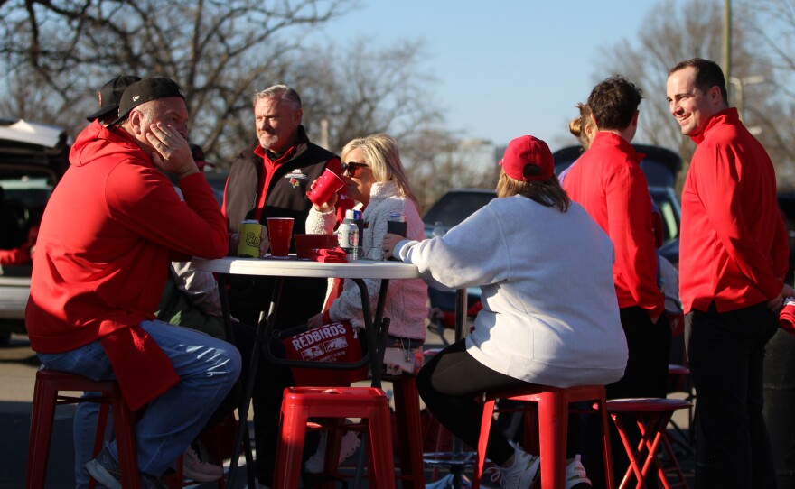 ISU fans at a tailgating event