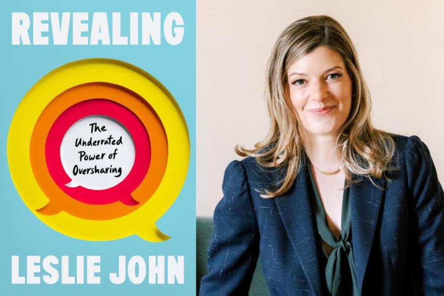 The cover of "Revealing" and author Leslie John. (Courtesy of Riverhead Books and Janella Carmella)