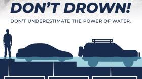 Poster saying 'Turn around, don't drown'