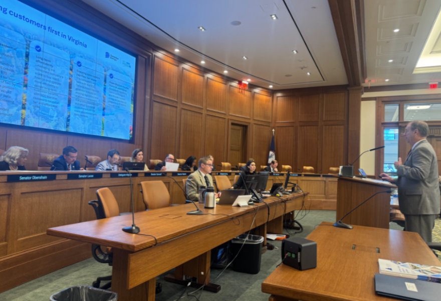 NextEra Energy VP Armando Pimentel addresses the Virginia Energy Commission as the State Corporation Commission reviews his company's proposed merger with Dominion Energy.