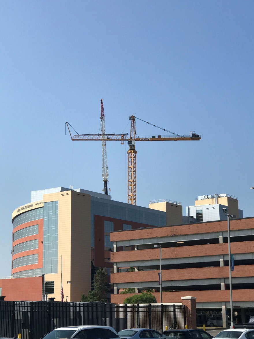 Construction at the Rochester General Hospital campus is accelerated to open up space for a potential fall surge in COVID-19 cases.