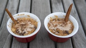 Chef Kathy Gunst's triple-cinnamon rice pudding. (Jesse Costa/WBUR)