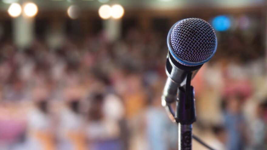 Close up shot of a microphone 