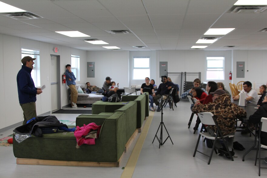 APICDA CEO Luke Fanning at Aug. 24, 2025 opening of Nikolski's community center.