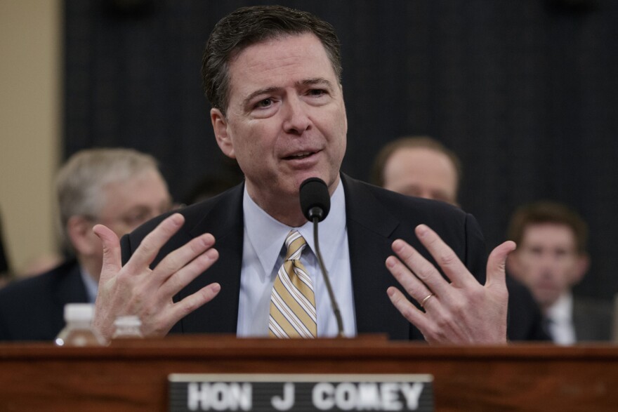 FBI Director James Comey testifies on Capitol Hill in Washington, Monday, March 20, 2017, before the House Intelligence Committee hearing on allegations of Russian interference in the 2016 U.S. presidential election. (AP Photo/J. Scott Applewhite)