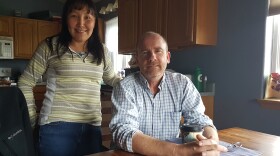 Isabelle (left) and Hugh (right) Dyment, at their home in Bethel. Isabelle is one of the first four assistant level teachers in the LKSD Two and Done program. Photo taken June 27, 2017.