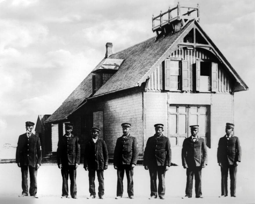 Richard Etheridge and all-Black crew who served at the Pea Island Life-Saving Station in the late 1800s.