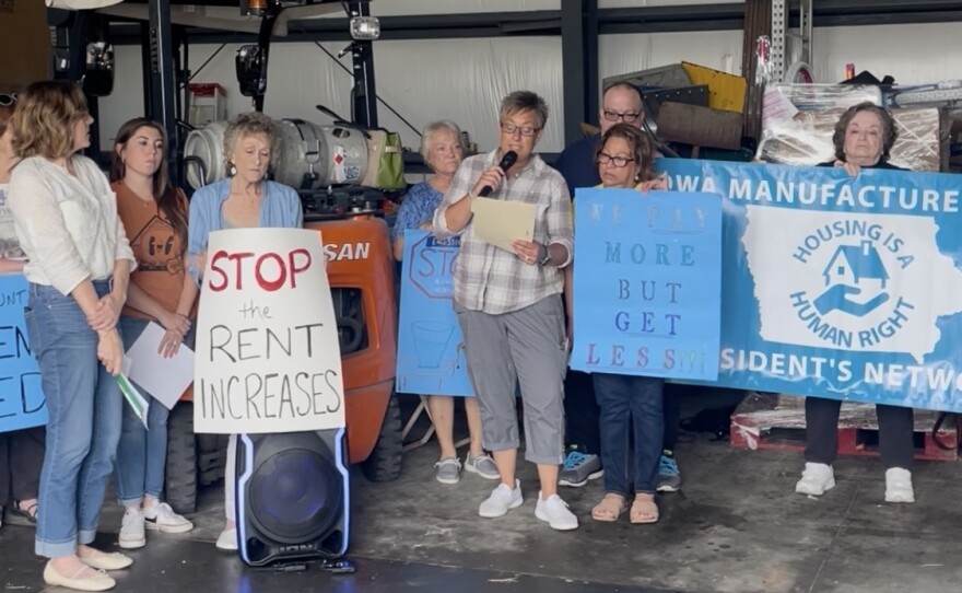 Nicole Platz, a resident of Modern Manor, says she has seen a 40 percent increase in her rent after her park was purchased by Havenpark Communities.