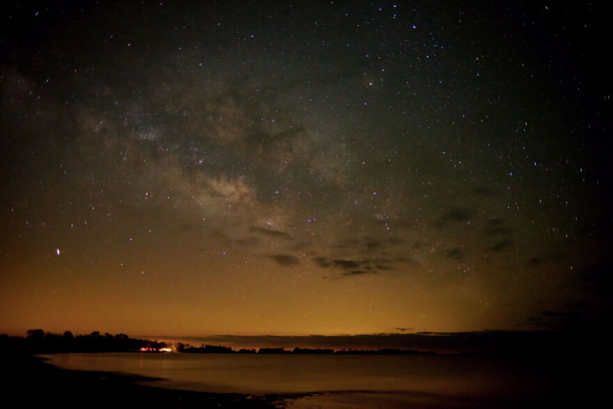 The Milky Way at night, taken on the Gulf Coast.