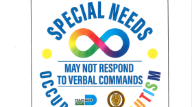 The new decal adopted by Miami-Dade County to inform first responders that a person in a home or vehicle is on the autism spectrum.